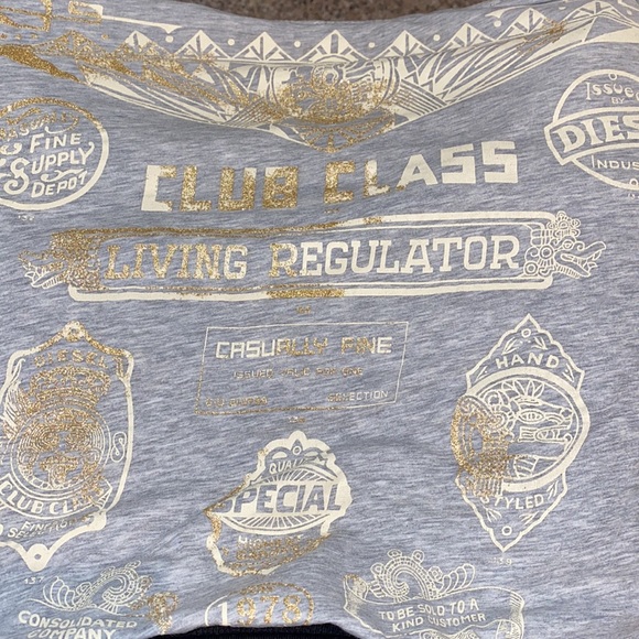 Diesel glitter embroidery V neck shortsleeved t-shirt loose fit cotton unisex - Picture 6 of 6